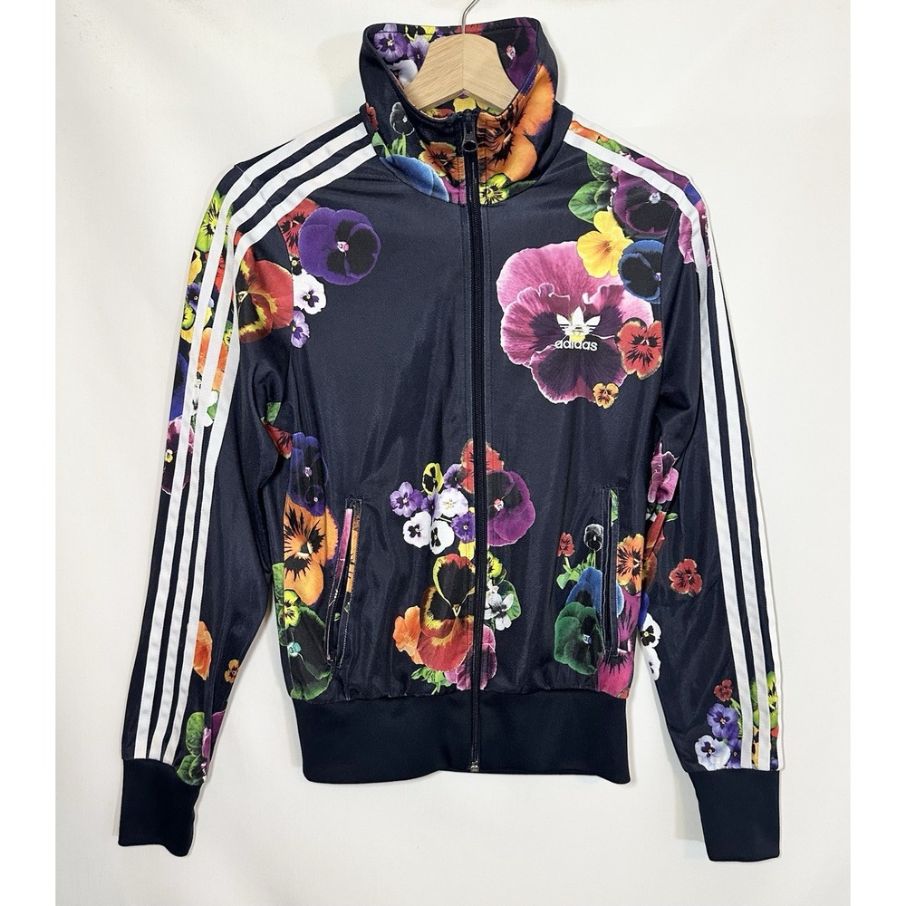 Adidas Originals RARE Women SMALL Firebird Floral Burst Track Jacket Blokette